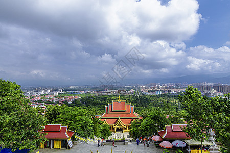 西双版纳大佛寺公园背景图片