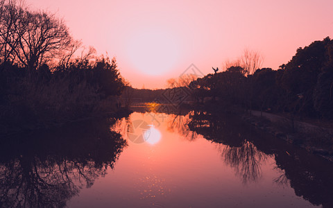 松江公园日落背景图片