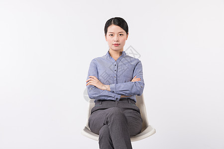 商务白领职场女性坐在椅子上图片
