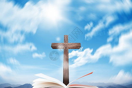 十字架 复活节书本高清图片