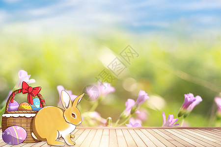 复活节兔子背景图片