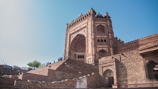 印度建筑构造印度红堡拾舍尔门背景