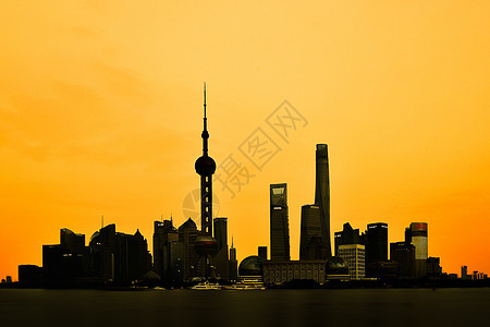 上海城市日出美景图片