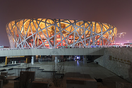 鸟巢夜景图片