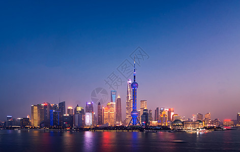 国际化教育上海东方明珠城市建筑夜景背景