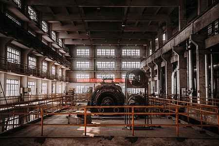 90年代建筑旧工厂废墟背景