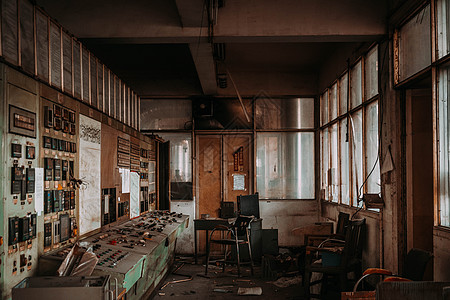 90年代建筑旧工厂废墟背景