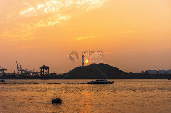 厦门鼓浪屿海边日落图片