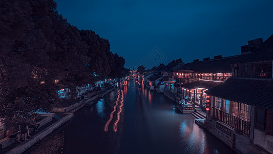 乌镇夜景5A景点高清图片素材