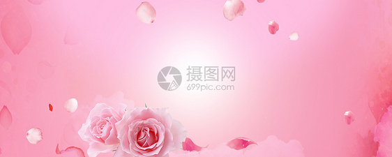美容浪漫粉红海报背景图片