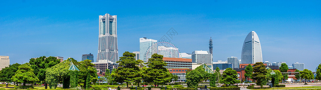 酒店全景日本横滨城市景观背景