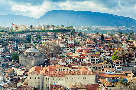 古镇俯瞰土耳其番红花城背景