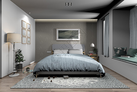 羽绒枕头家居卧室效果图设计图片