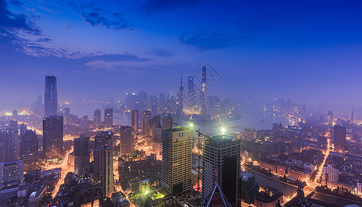 上海城市日出风光图片