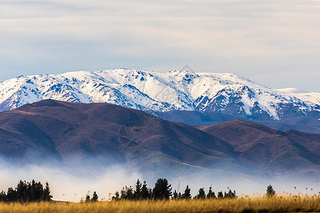 新西兰田园雪山风景高清图片素材