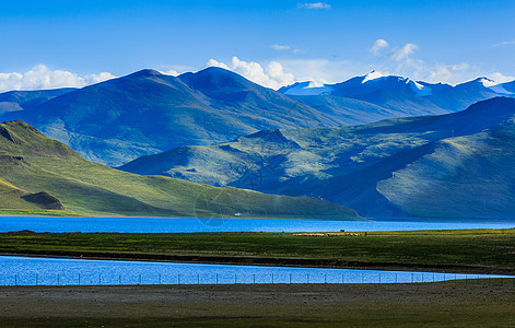 西藏高原山川湖泊背景