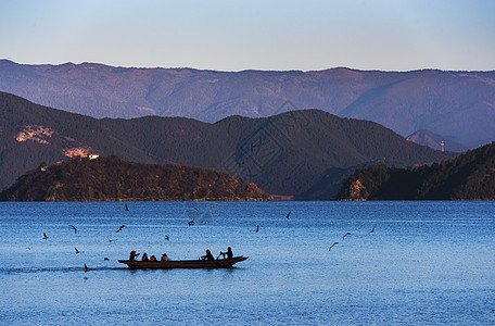 泸沽湖晨曲自然美高清图片素材