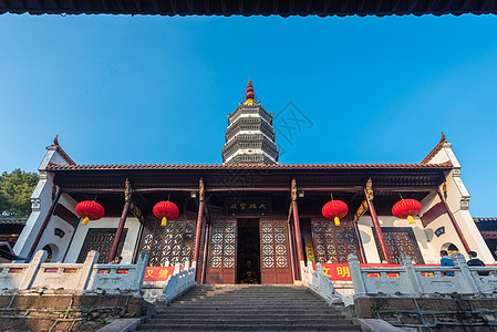 长江边的寺庙安徽安庆迎江寺秋季高清图片素材