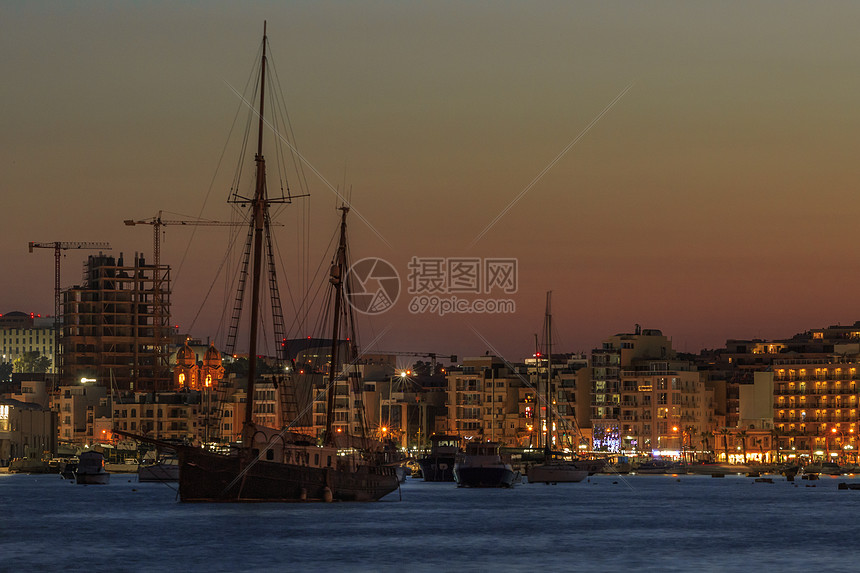 马耳他地中海夜景风光图片