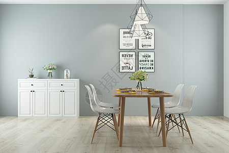 北欧风格餐桌现代客厅设计设计图片