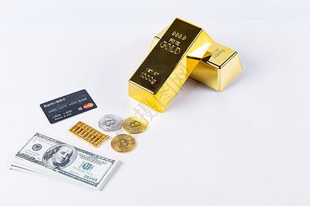 货币比特币黄金信用卡图片