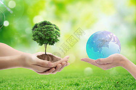 地球日概念绿色地球高清图片