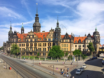 宫廷女子德国旅游名城德累斯顿建筑风光背景