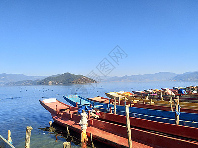 丽江泸沽湖背景图片