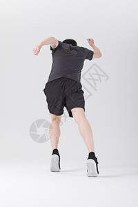 健壮男背影健身运动员跑步冲刺背影背景