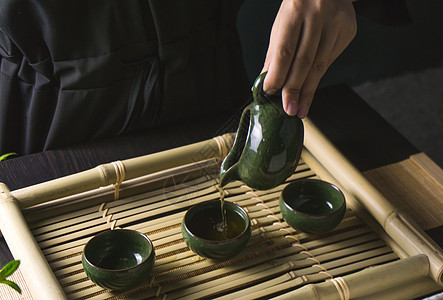 中国风茶茶具与茶道背景