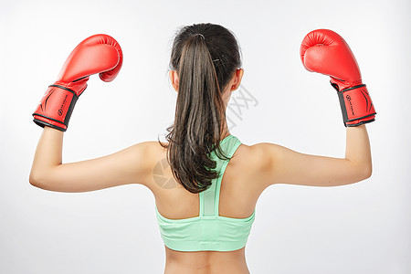 女人攻击青年女性拳击力量动作背景