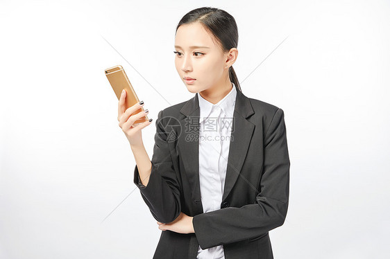 商务女性使用手机动作图片