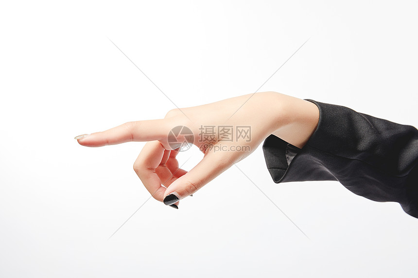 商务女性手指指点动作图片