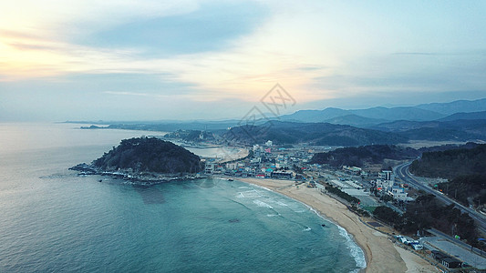 韩国海滨韩国地标襄阳海滨背景