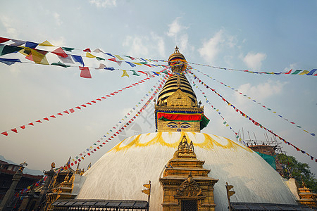 尼泊尔猴庙佛塔背景图片