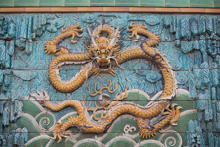 中华文明九龙壁背景
