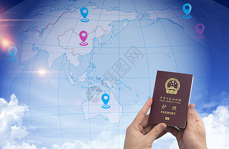 中国护照免签规定高清图片素材
