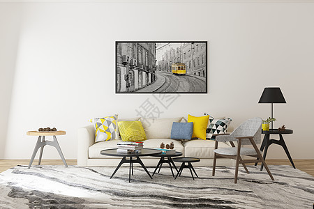 照片壁纸现代客厅空间设计设计图片