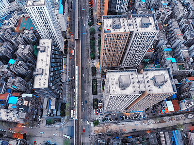 九寨俯视俯瞰城市轨道交通背景