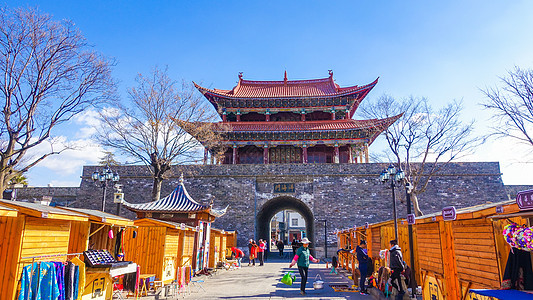 云南大理古城背景图片