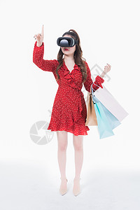 女性vr虚拟现实购物图片