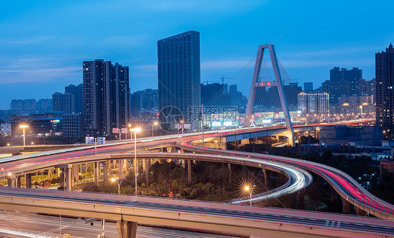 武汉竹叶山立交桥夜景图片