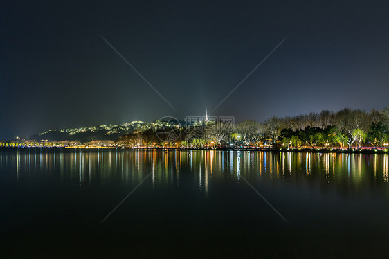 杭州西湖夜景图片