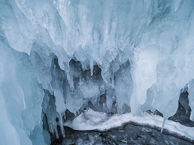 贝加尔湖冰柱图片