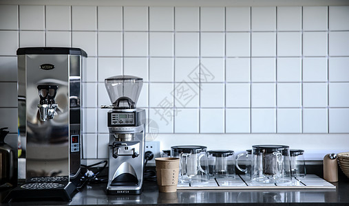 厨房里的咖啡机图片
