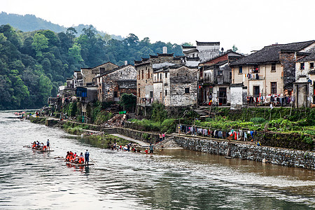 婺源江湾婺源李坑背景