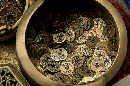 铜钱背景铜制品古玩钱币背景
