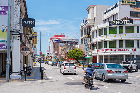 马来西亚城市马来西亚槟城街景背景