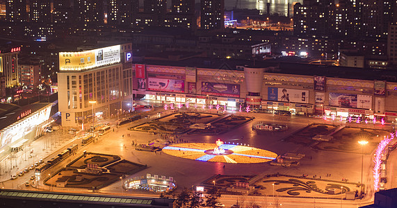 现代城市大连夜景背景图片