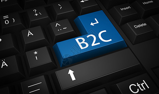 键盘上的b2c电子商务高清图片素材